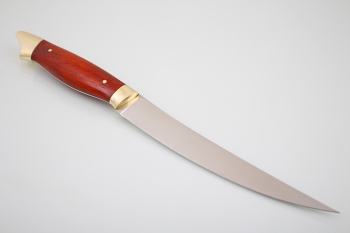 Нож "Филейный" сталь х12мф. Рукоять Падук, латунь.